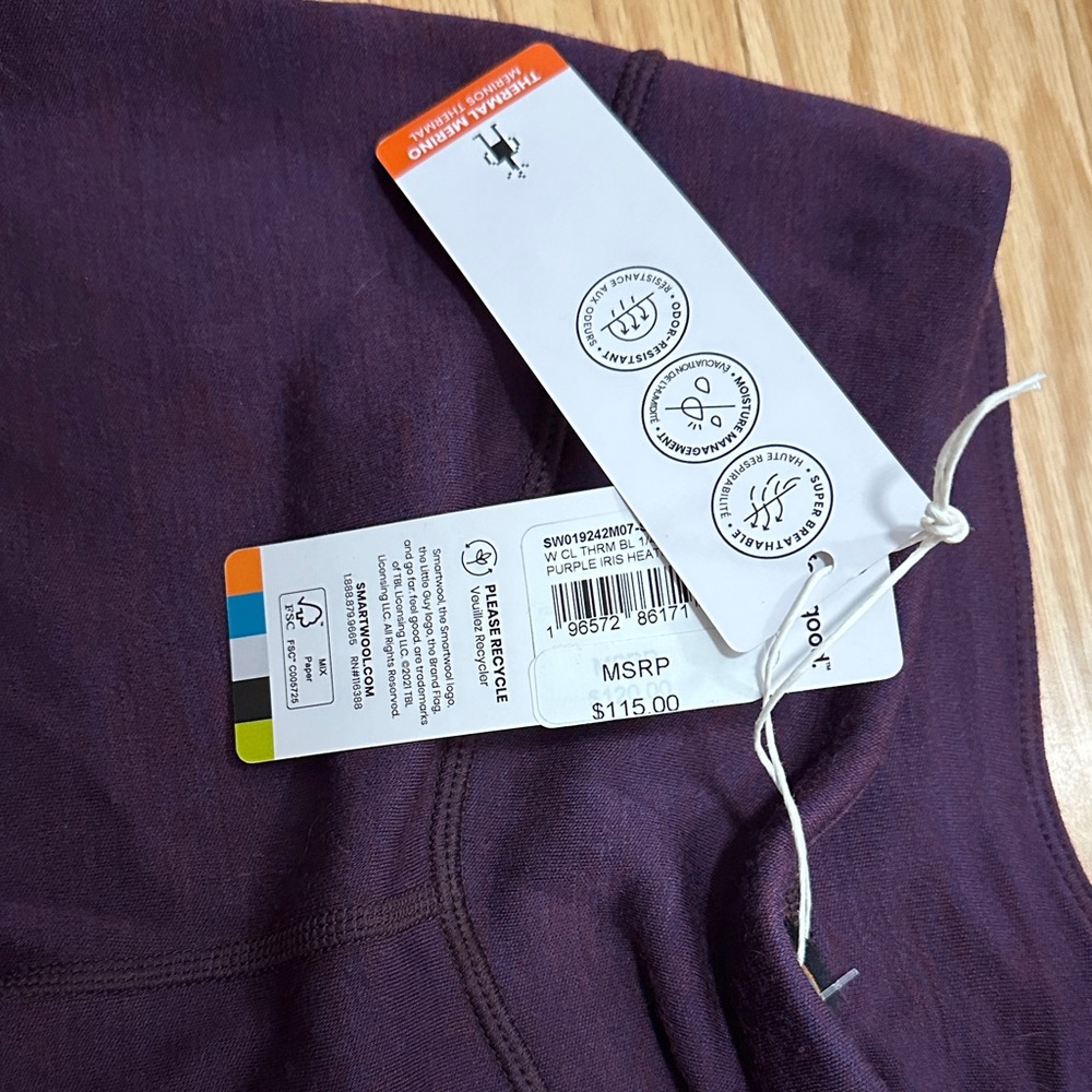 Smartwool Women’s Dark Purple Base Layer - Picture 3 of 3